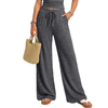 Fantaslook Womens Wide Leg Pants High Waist Drawstring Casual Lounge Pant Soft Stretchy Flowy Palazzo Pants with Pockets for Daily Work Travel