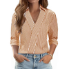 Fantaslook 3/4 Sleeve Womens Tops V Neck Collared Shirts Dressy Casual Business Work Blouses Trendy Fashion Tops