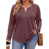 Fantaslook Lace Plus Size Tops for Women Long Sleeve V Neck Blouses Fall Tunic Shirts L-5XL