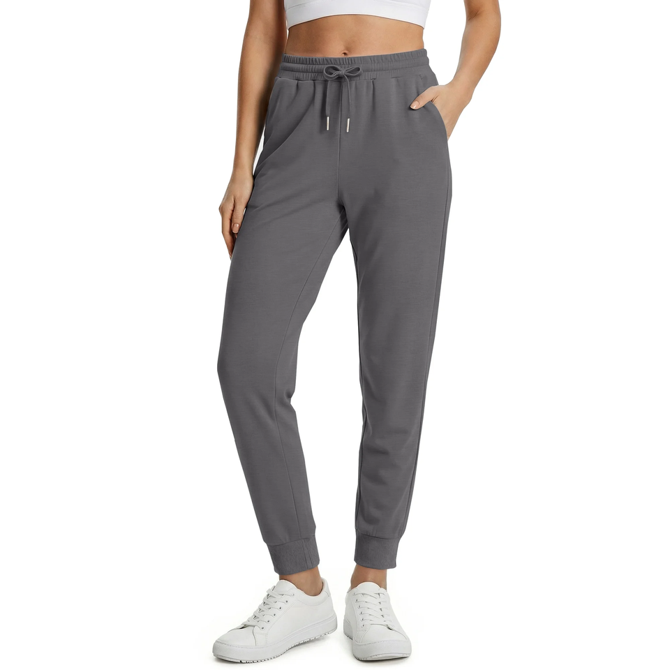 Fantaslook Scubaknit Pants for Women Elastic Waist Drawstring Tapered Lounge Pants with Pockets Casual Joggers