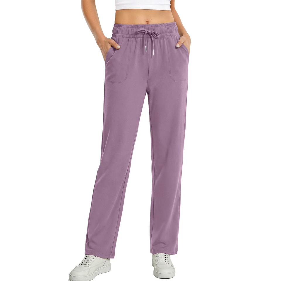 Fantaslook Womens Pants Stretch Knit Casual Lounge Pants Drawstring Athletic Work Pants with Pockets