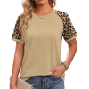 Fantaslook Color Block T Shirts for Women Crewneck Short Sleeve Tops Summer Blouses Fashion Clothes